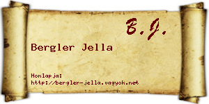 Bergler Jella névjegykártya